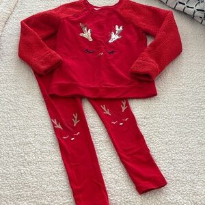 Cat & Jack Red Reindeer Kids Matching Set